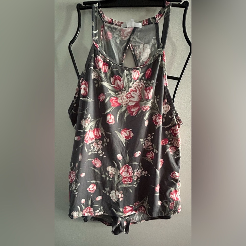 Flora Nikrooz Robe and Floral Pajama Set - Gray and Pink - Picture 2 of 5